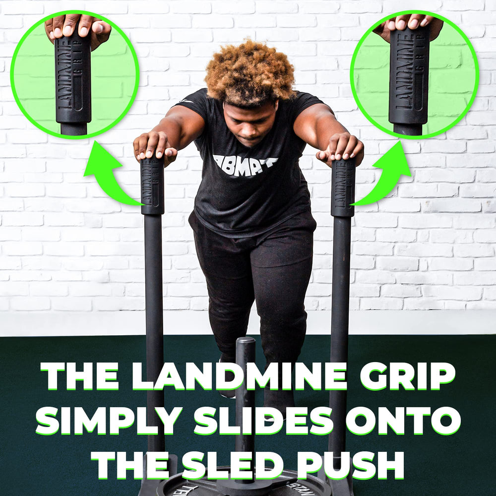 ABMAT Landmine Grip next to ruler showing size and diameter increase advantage