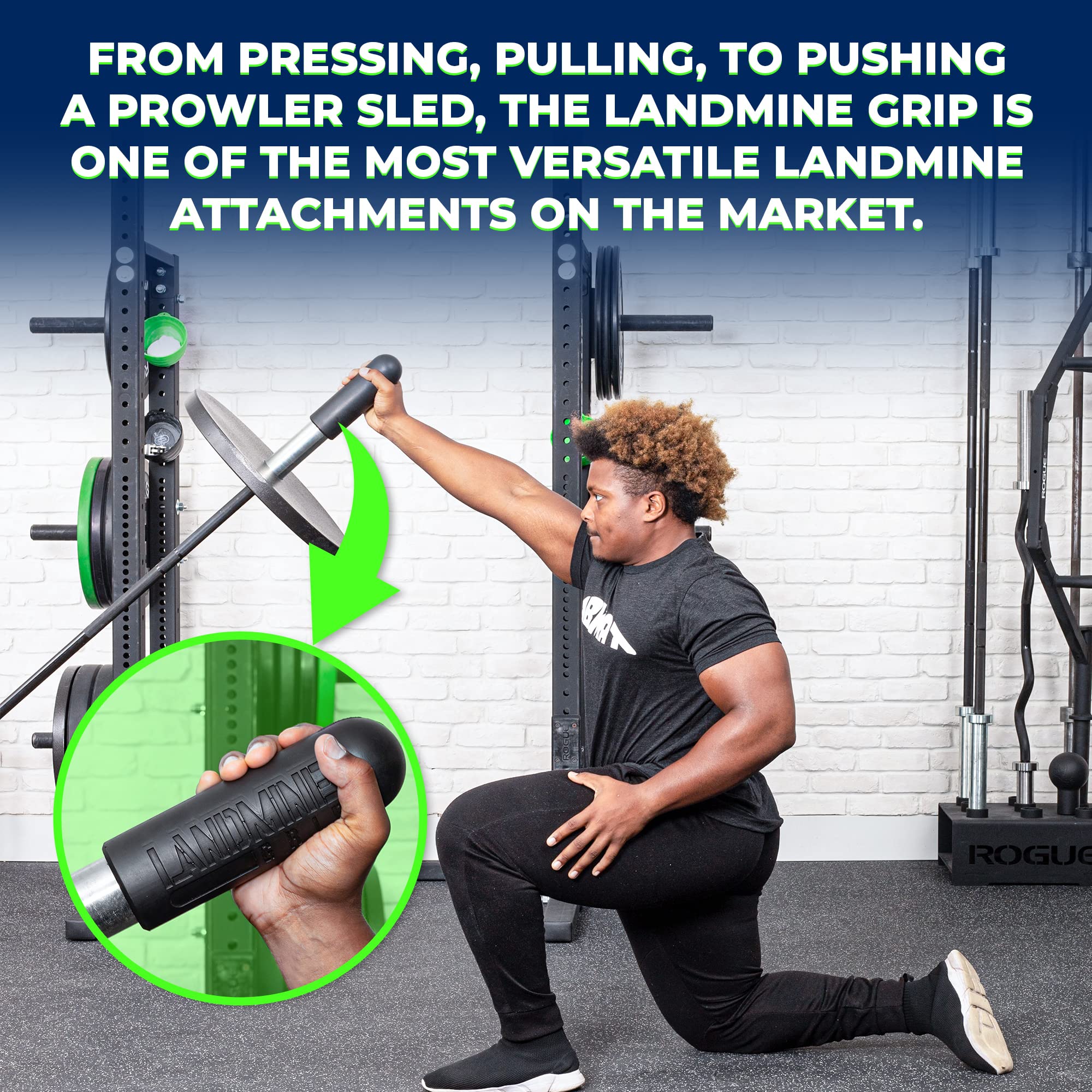 ABMAT Landmine Grip on forge roller for trigger point release and safer contact