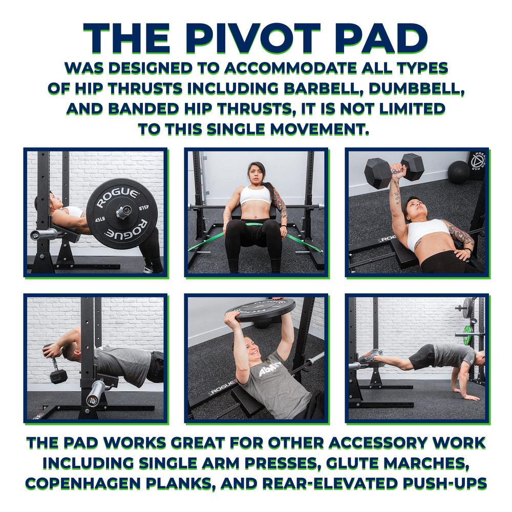 ABMAT Pivot Pad paired with Hip Thrust Pad illustrating combined cushioning and support