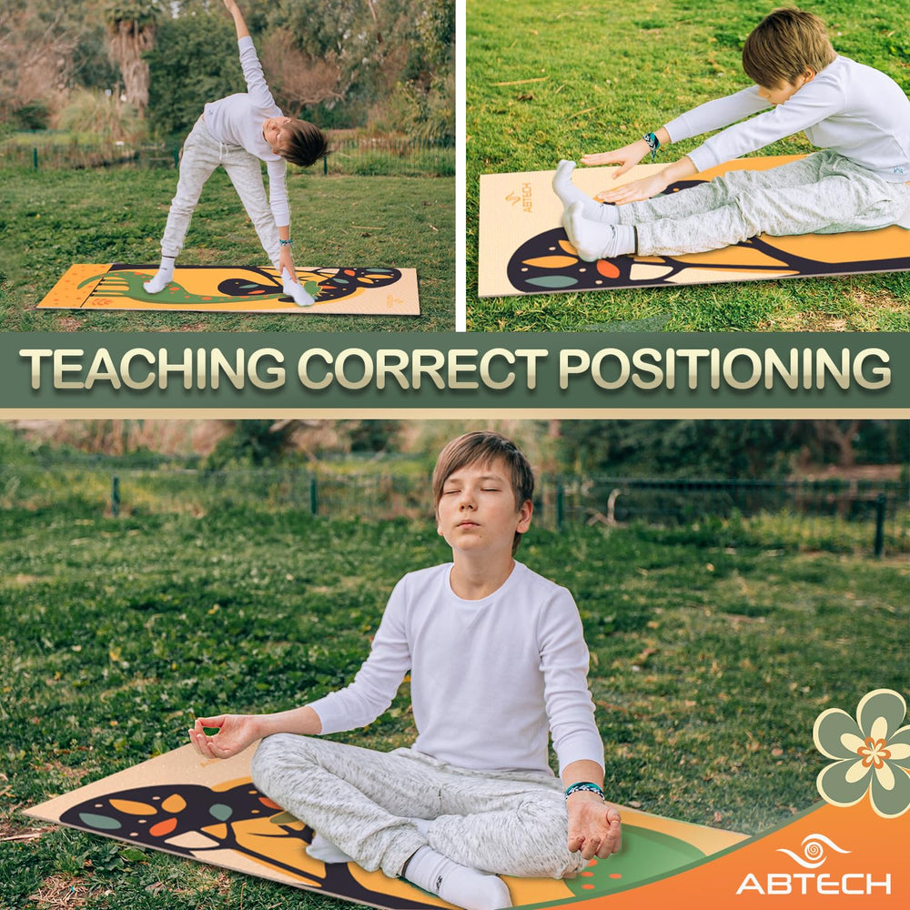 ABTECH child practicing pose on mat demonstrating safe support