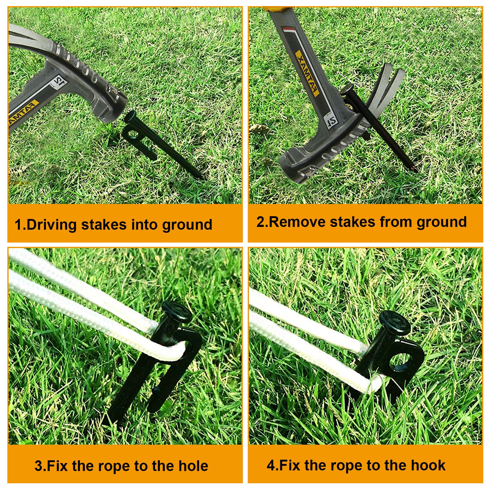 ABuff stake held in hand showing 16-inch scale and robust strength benefit