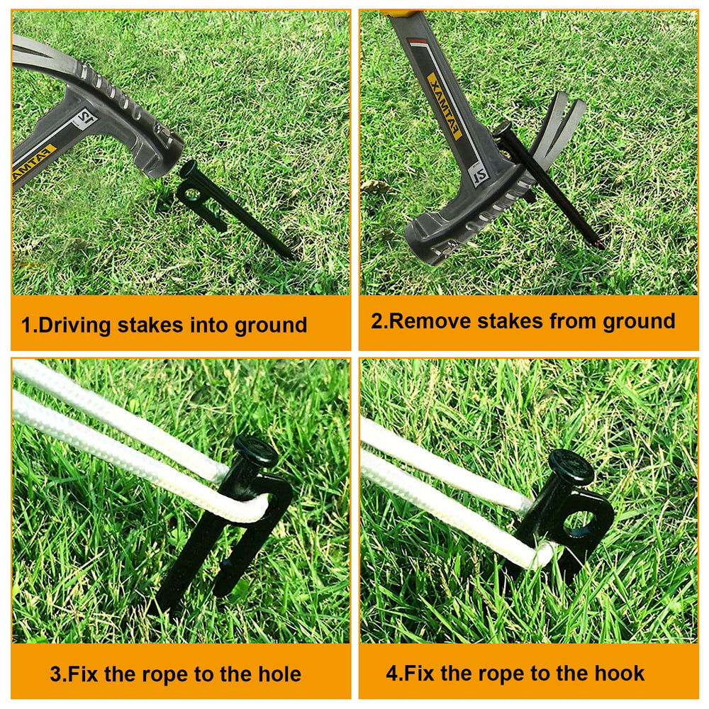 ABuff stake held in hand showing 16-inch scale and robust strength benefit