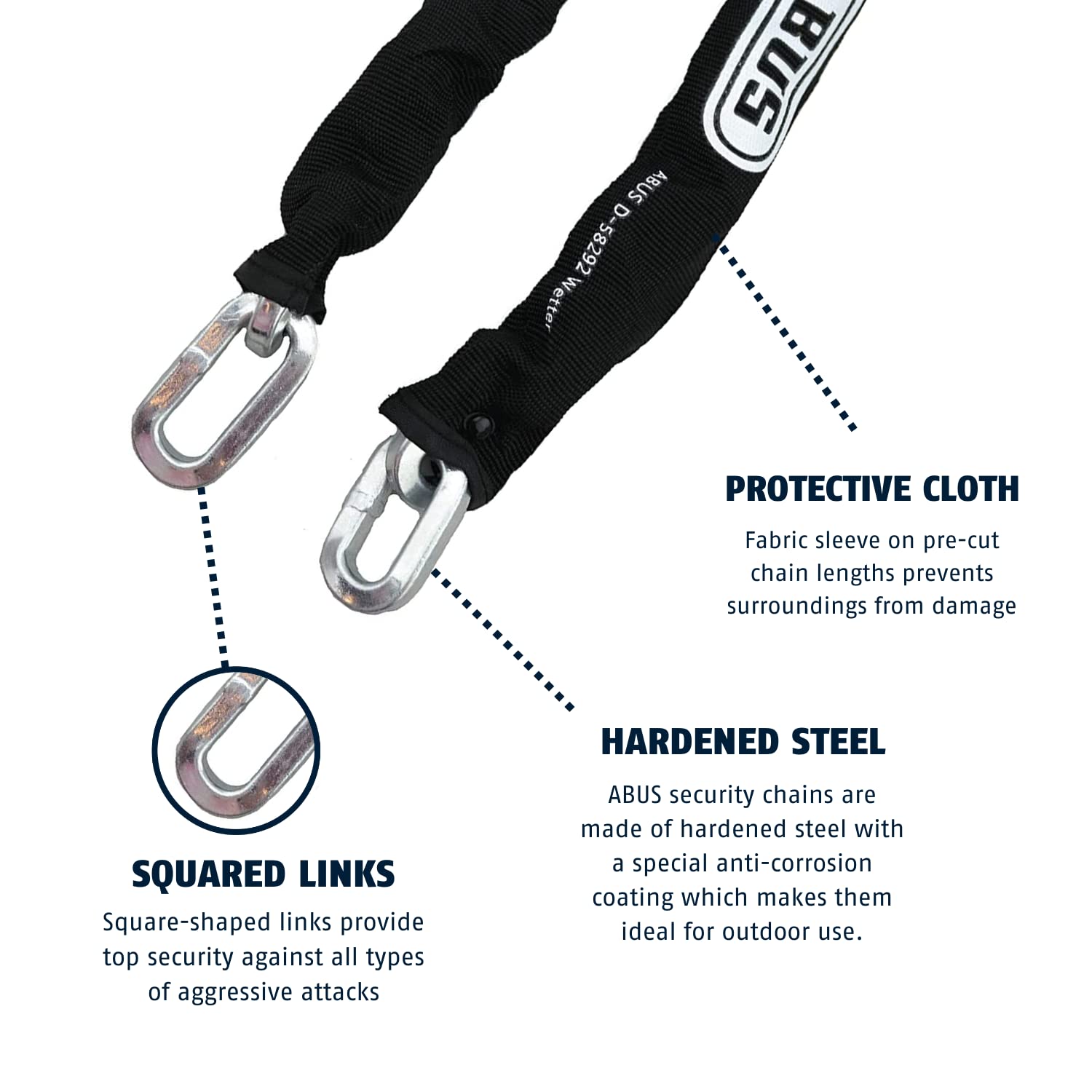 ABUS nylon sleeve detail protecting paint and preventing scratches
