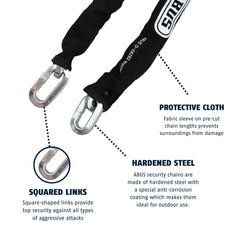ABUS nylon sleeve detail protecting paint and preventing scratches