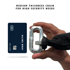 ABUS close-up of square links showing hardened steel for stronger resistance