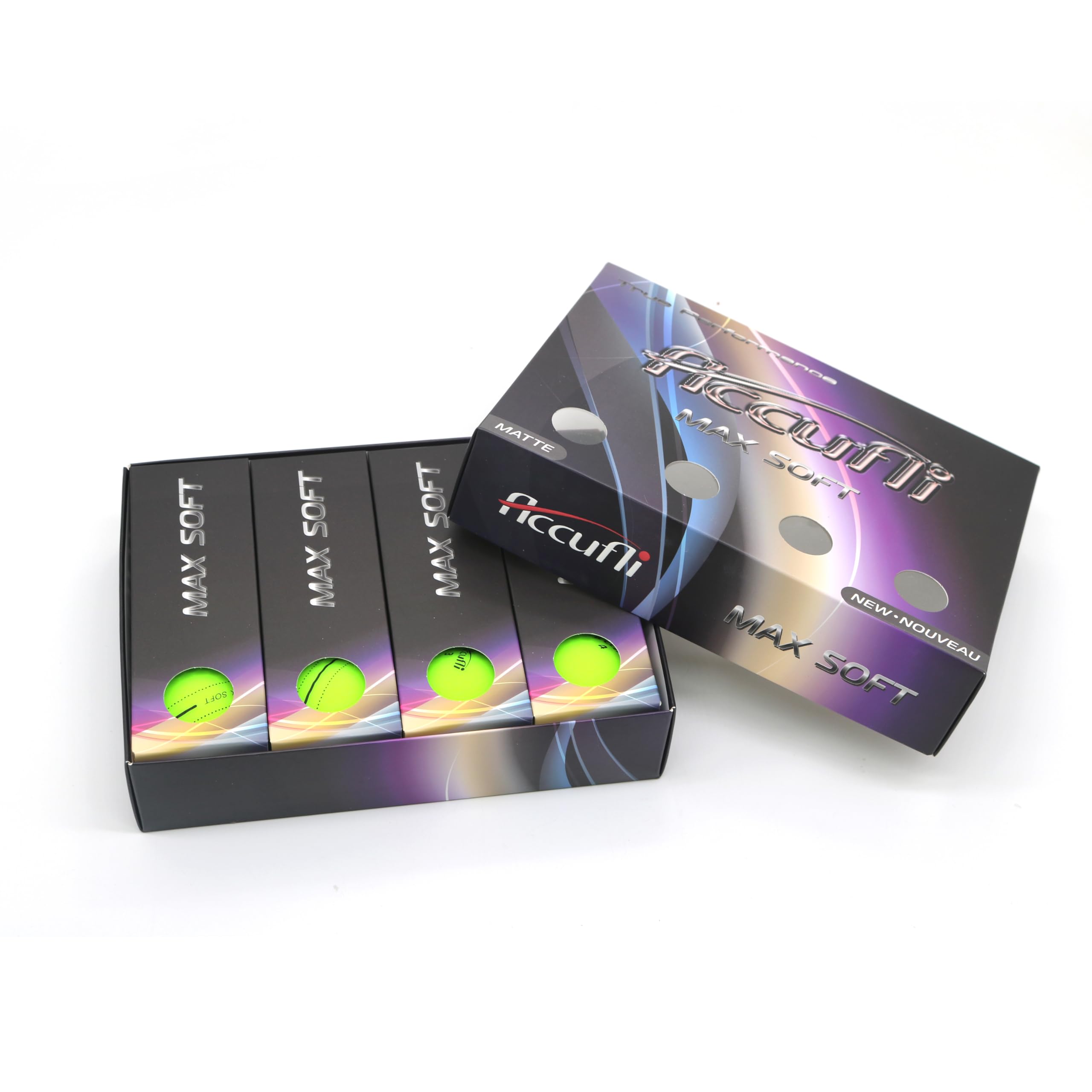 ACCUFLI Max Soft matte green 12-pack front packaging showing product and alignment graphics for quick setup