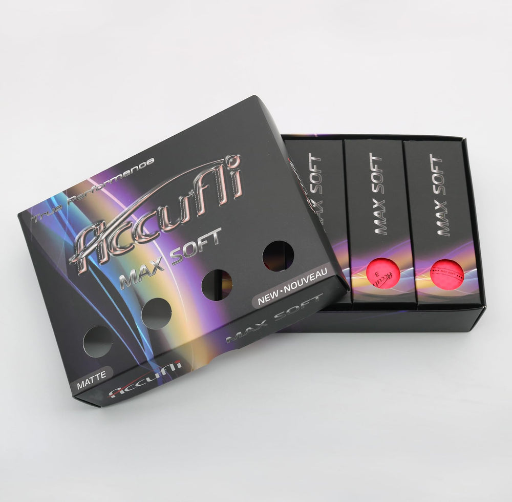 ACCUFLI Max Soft dimple and matte texture close-up highlighting aerodynamic design and feel