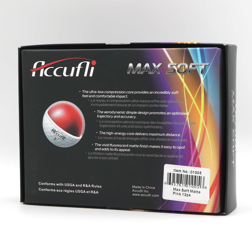 ACCUFLI Max Soft golf ball in hand demonstrating size and comfortable soft compression