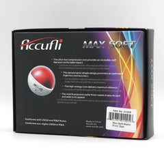 ACCUFLI Max Soft golf ball in hand demonstrating size and comfortable soft compression