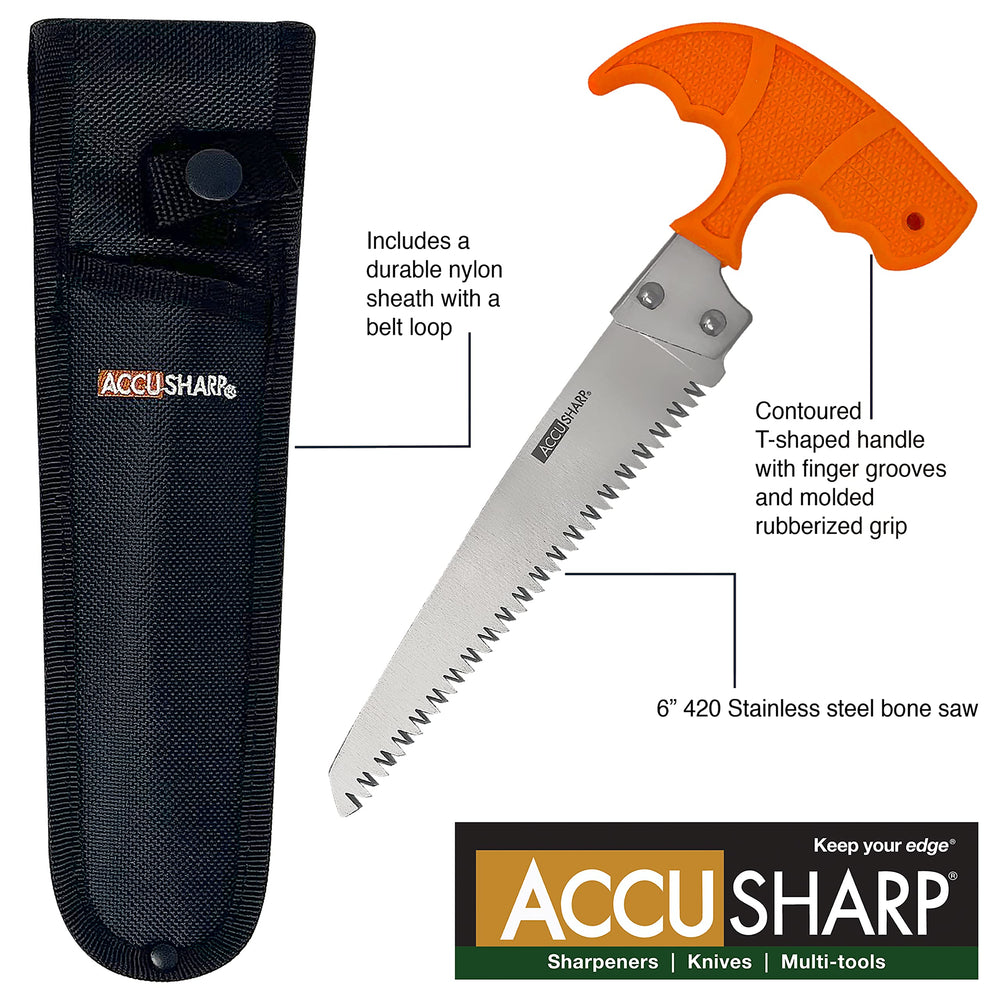 ACCUSHARP saw in use during field dressing demonstrating controlled cutting and tool durability