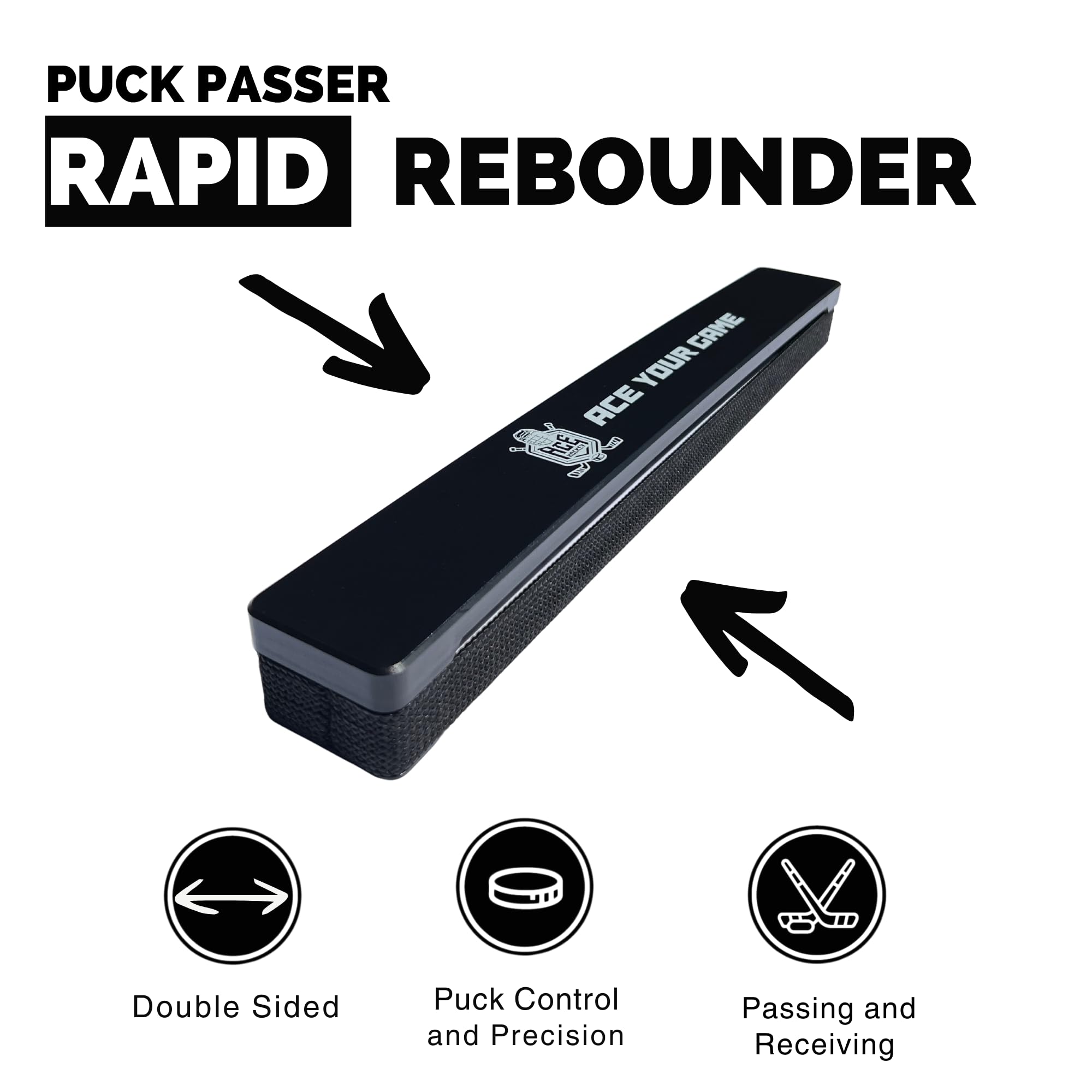 ACE HOCKEY close-up of face texture showing resilient surface benefit: reliable puck control