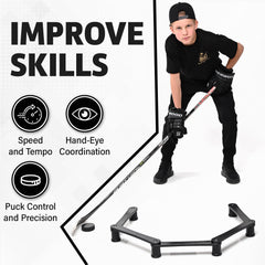 ACE HOCKEY Snake 5 on synthetic ice showing consistent performance off-ice