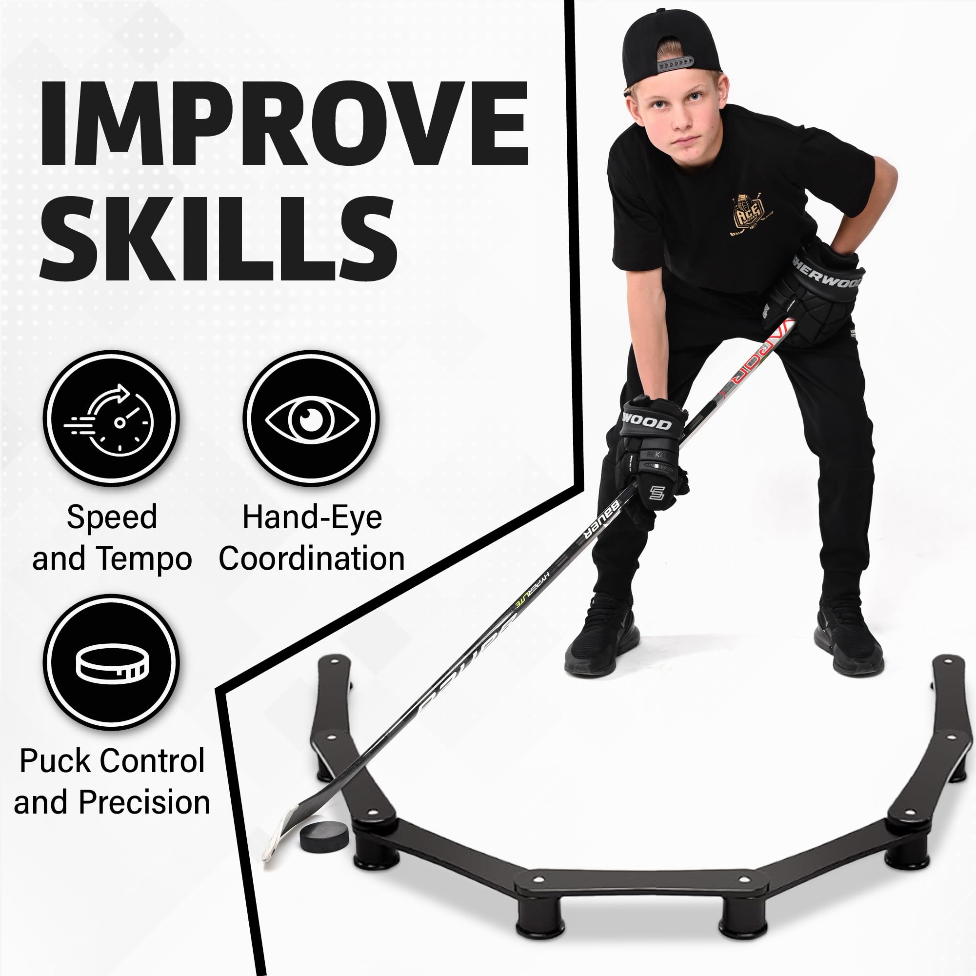ACE HOCKEY Snake 7 weighted base detail demonstrating stability during repeated reps