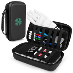 Acebirdie front view of black glove case showing sleek protective design and portability