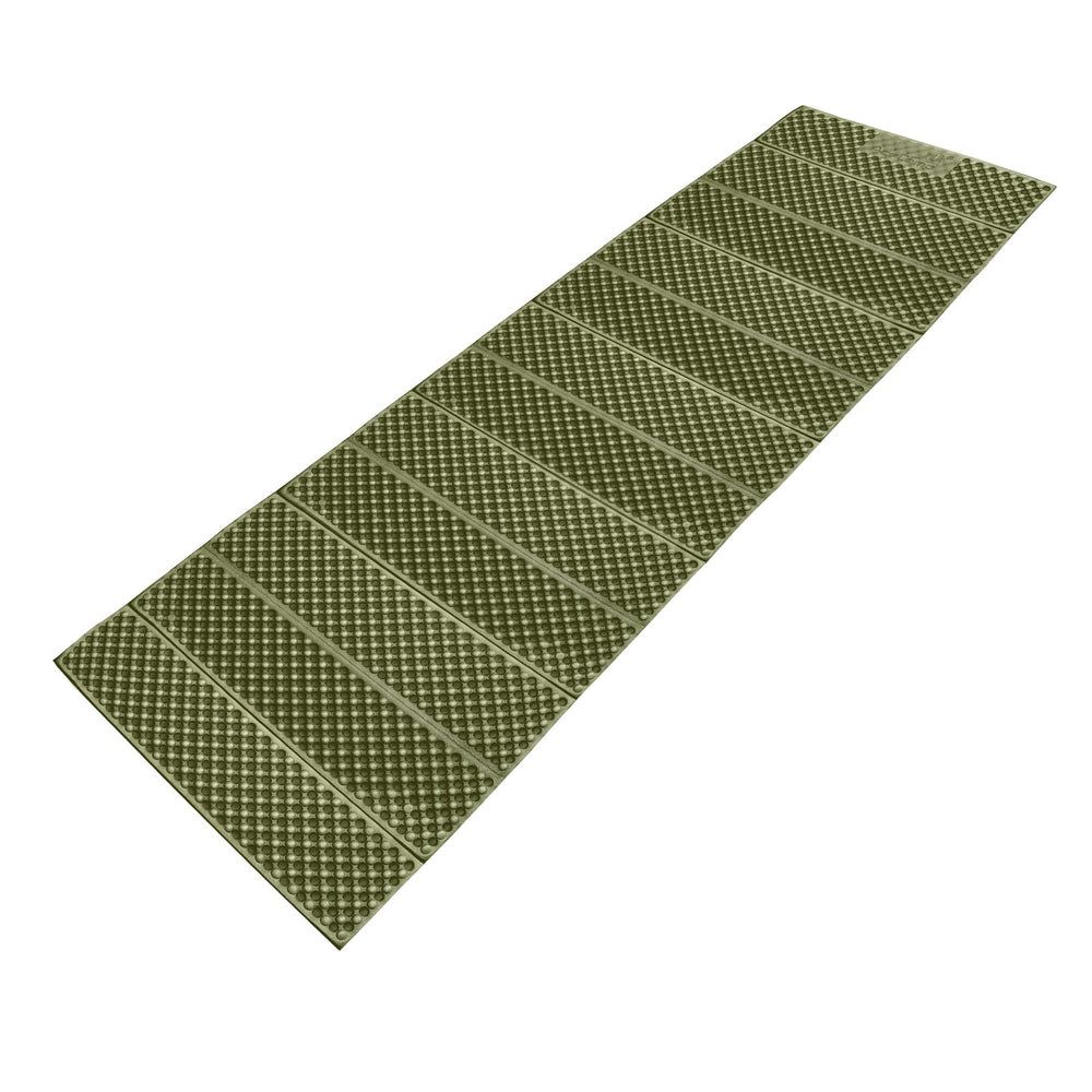 AceCamp foam pad front view showing full-length cushioning and easy setup benefit