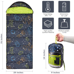 AceCamp glowing sleeping bag at night charged by light creating comforting star ambiance