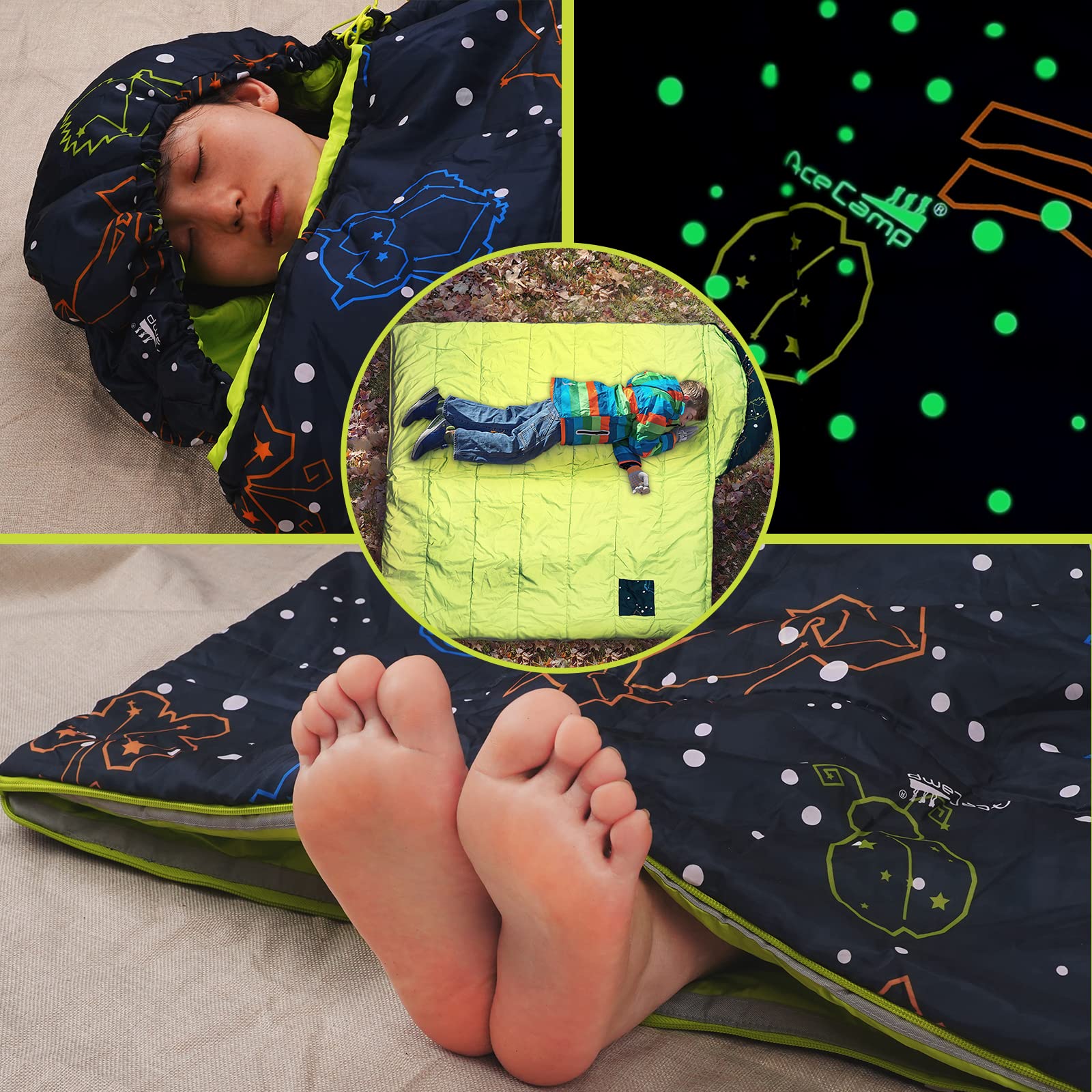AceCamp inside pocket close-up keeping flashlight or small treasures secure while sleeping
