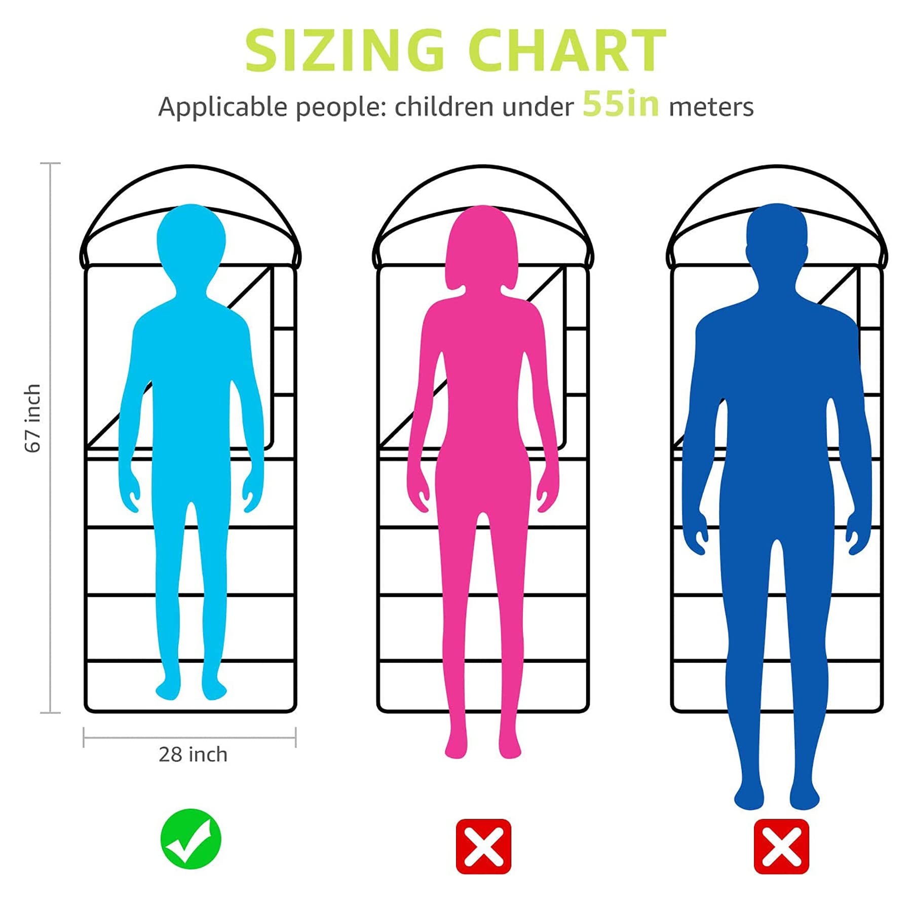 AceCamp sleeping bag next to toy showing scale and appropriate kid sizing