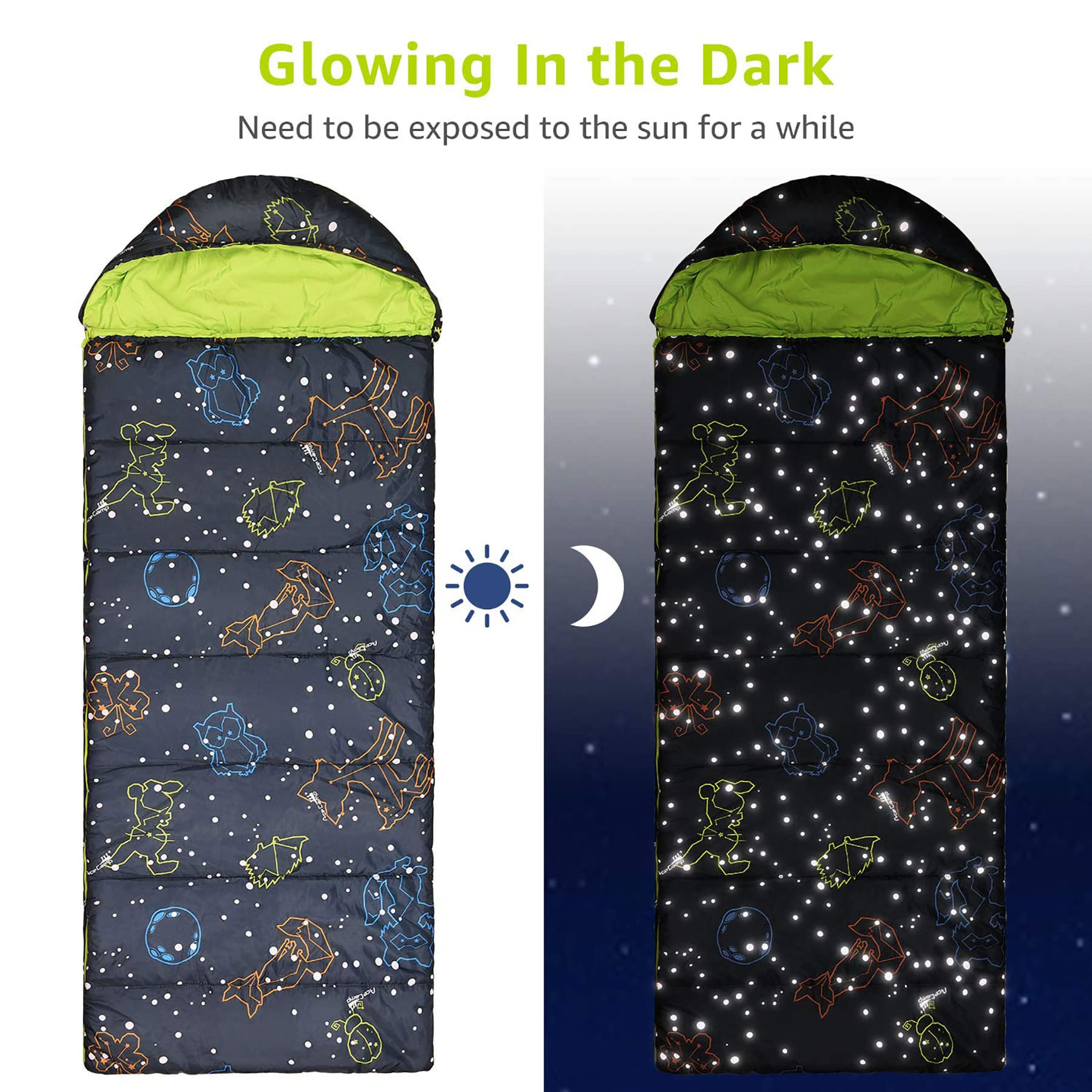 AceCamp durable zipper and padded seam protecting from drafts and snagging