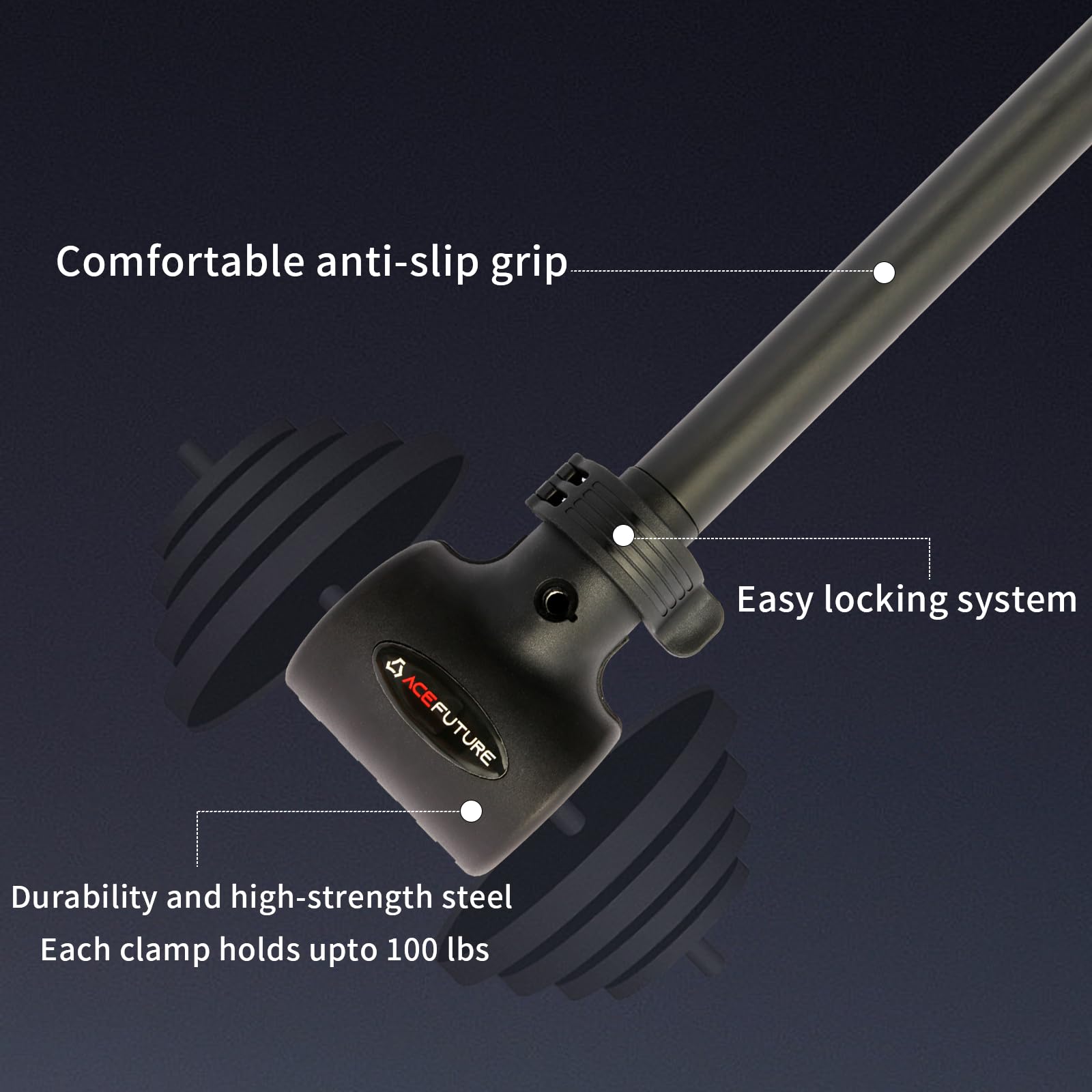 AceFuture Hyperbell used as barbell during bench press showing versatile strength training benefit