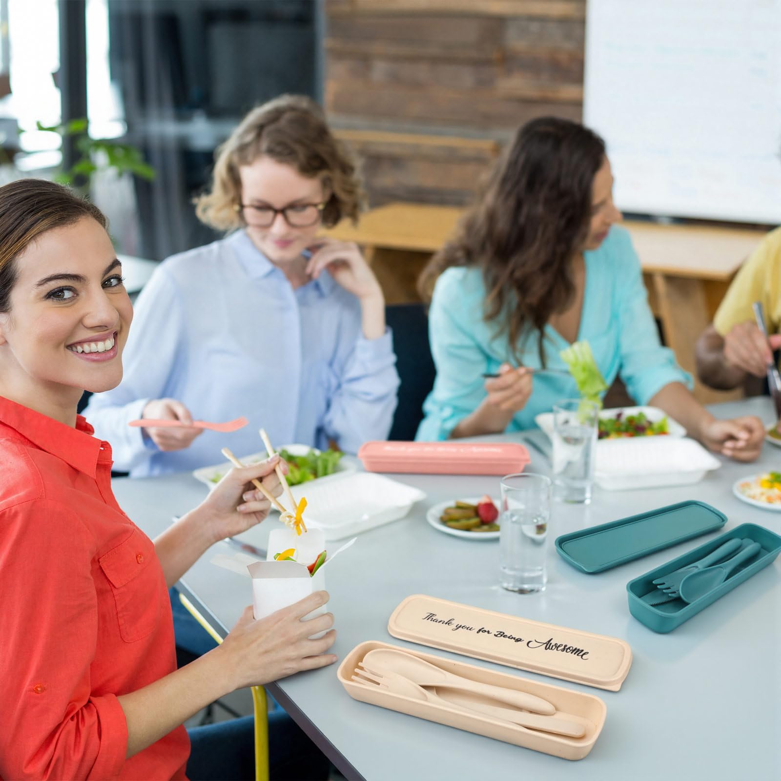 Acellegic utensil set placed on an office desk to illustrate employee gift use and workplace appreciation