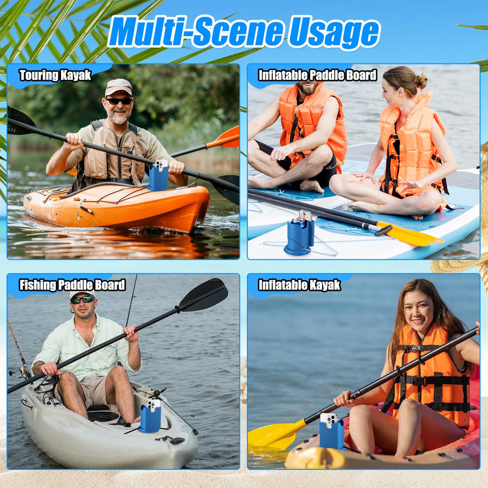 Acellegic in use on lake with paddler showing convenience while boating