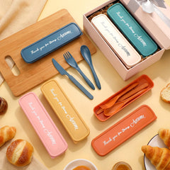 Acellegic utensils held in a hand to show scale and comfortable, travel-friendly dimensions