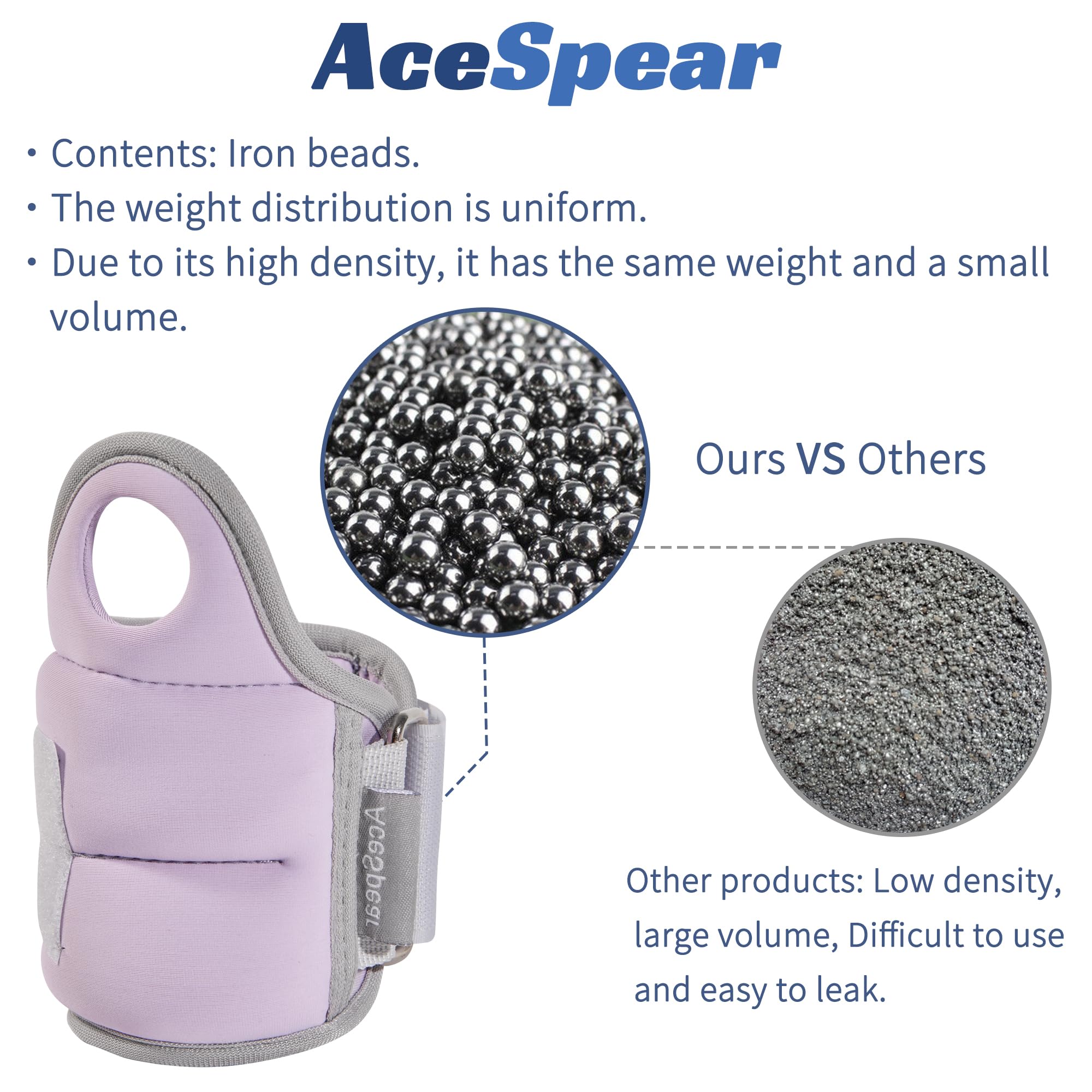 AceSpear elastic strap adjustment close-up showing customizable fit benefit