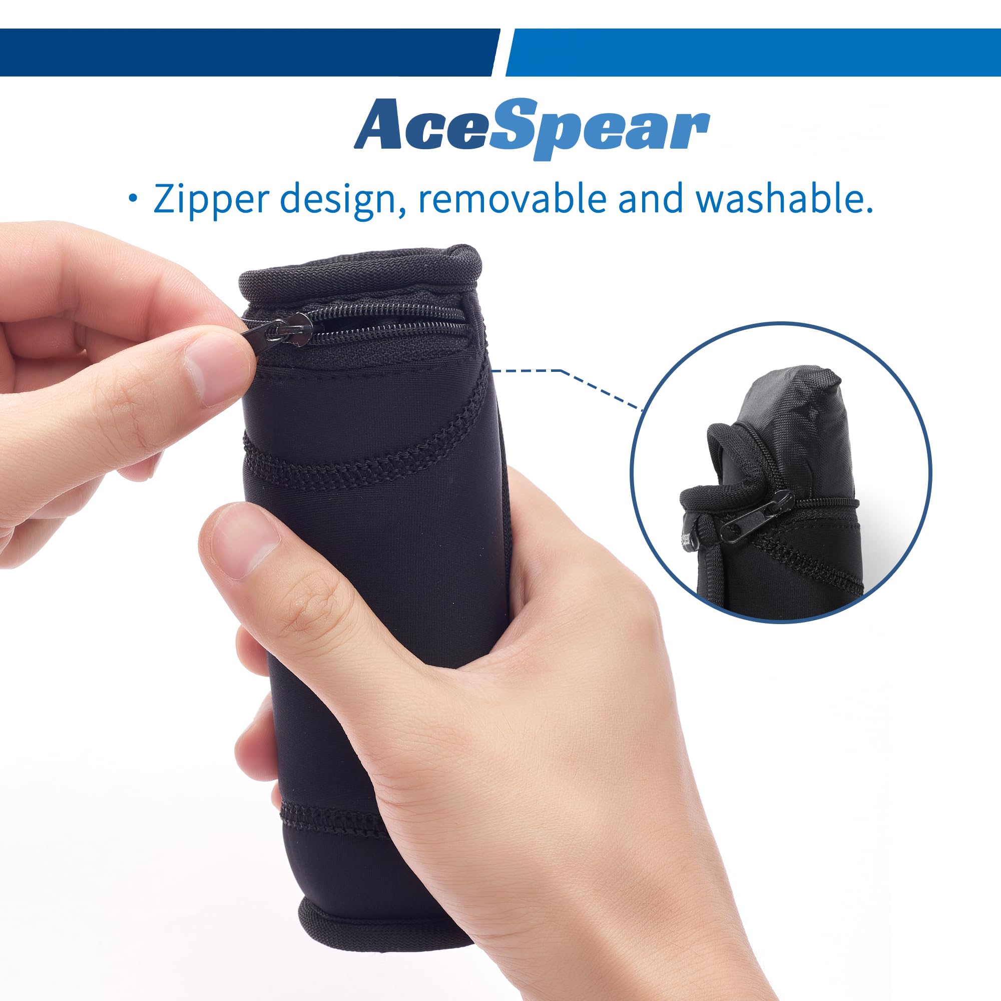 AceSpear zipper open to show removable washable core for hygiene