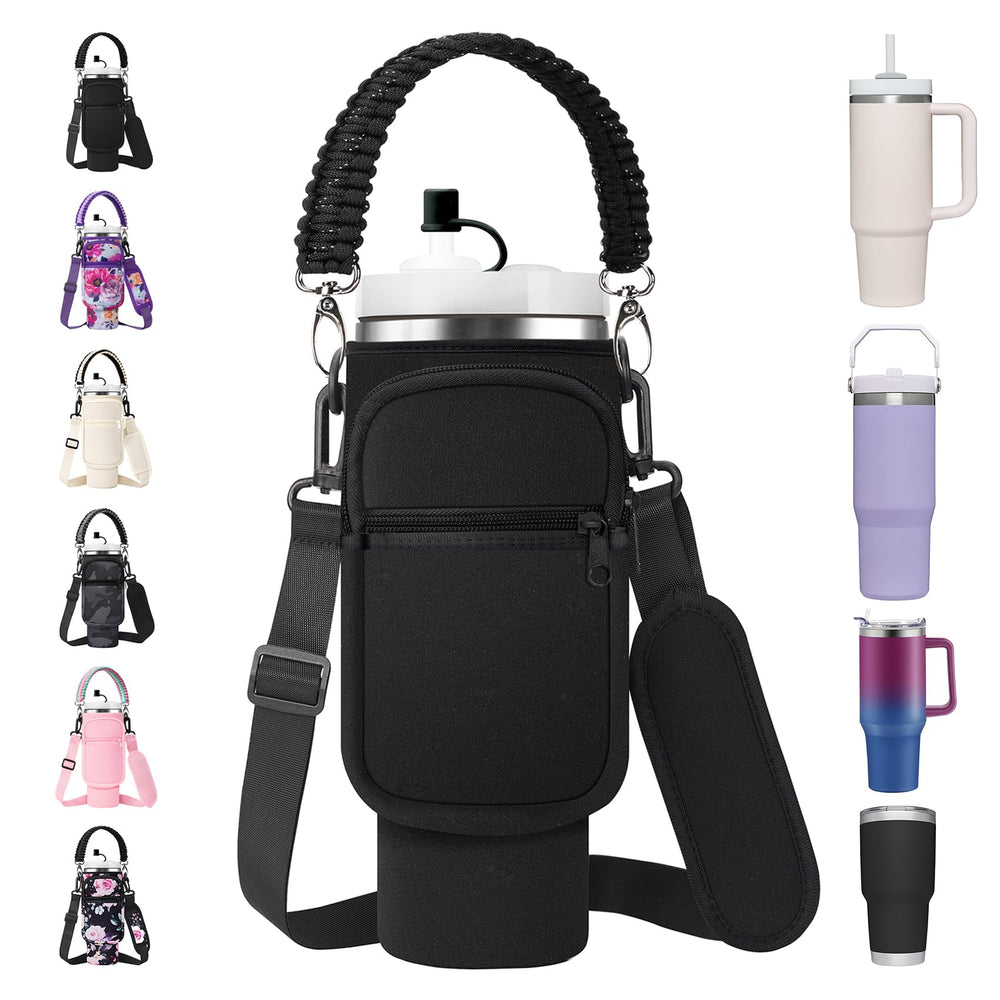 AceTreker front view with 30 oz Stanley cup showing secure fit and quick access