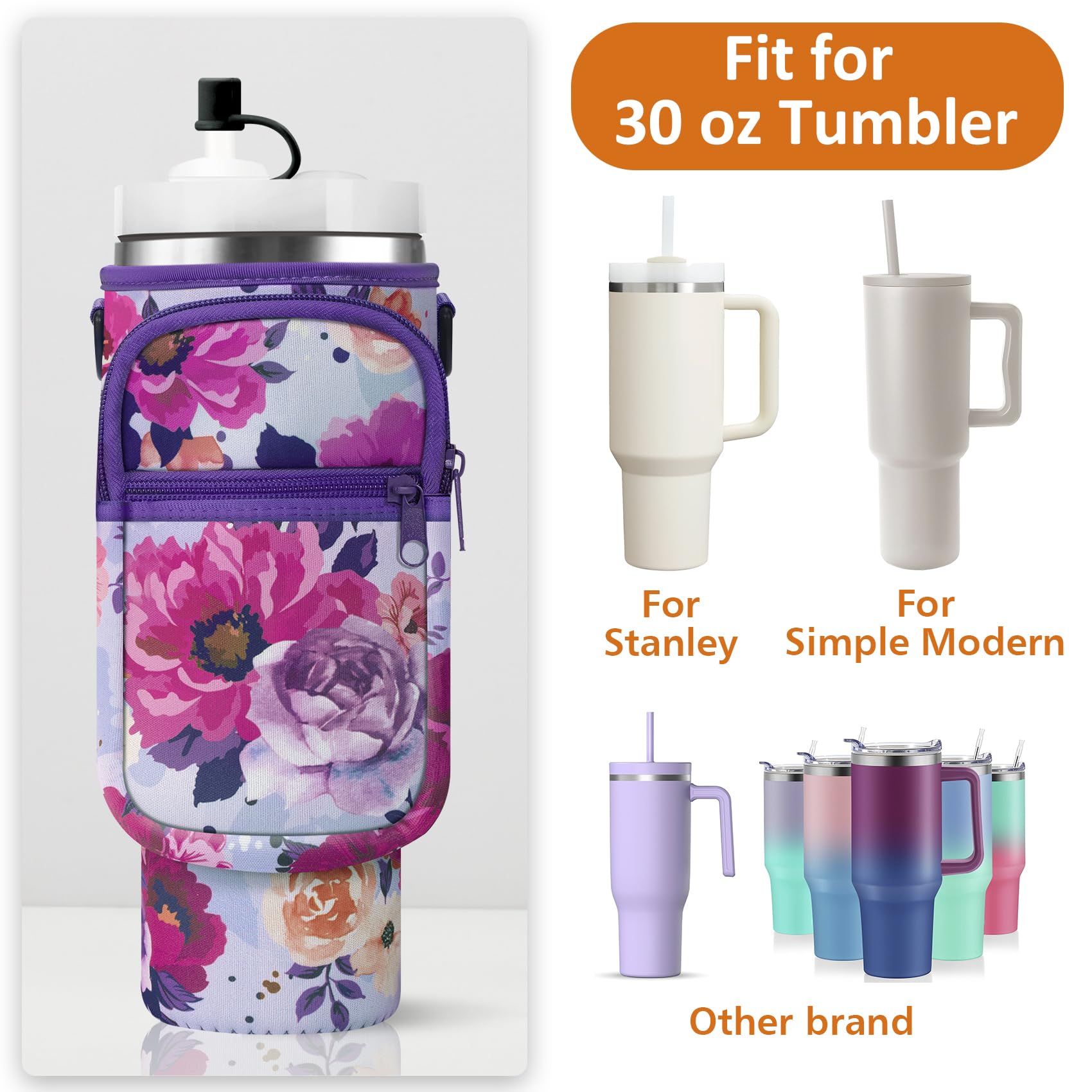 AceTreker side profile with Stanley 30oz demonstrating secure fit