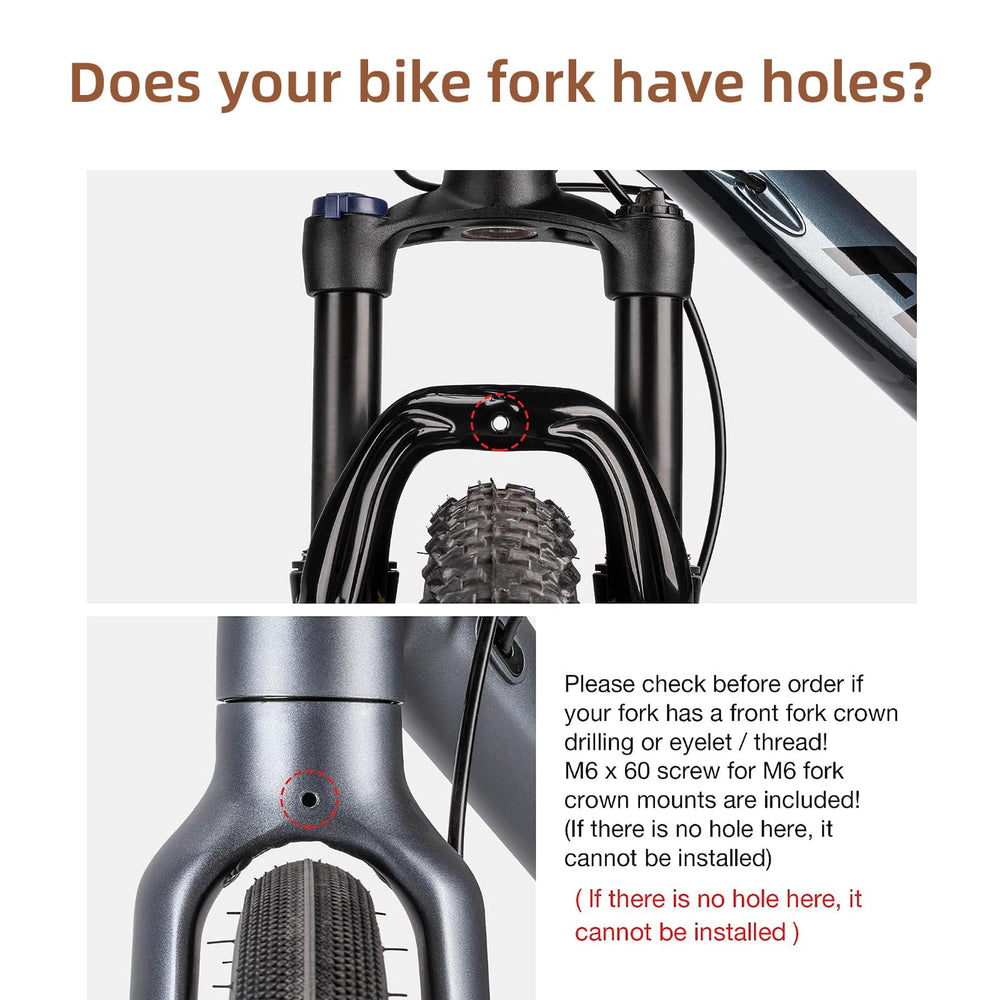 ACRUNU adjustable support legs extended to demonstrate universal fork fit benefit