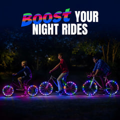 Activ Life mounted on bicycle wheel side view demonstrating 360-degree rim illumination benefit