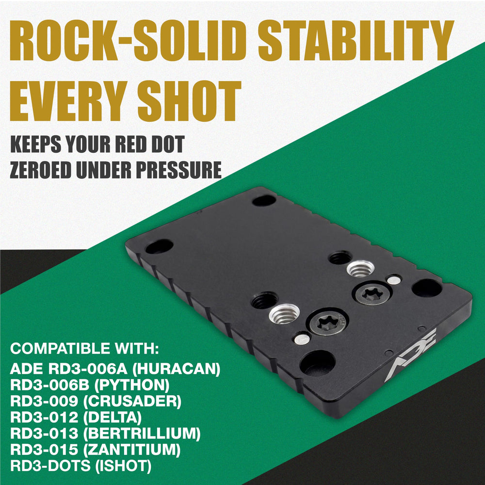 Ade Advanced Optics mounting plate installed on Springfield XD slide demonstrating secure fit