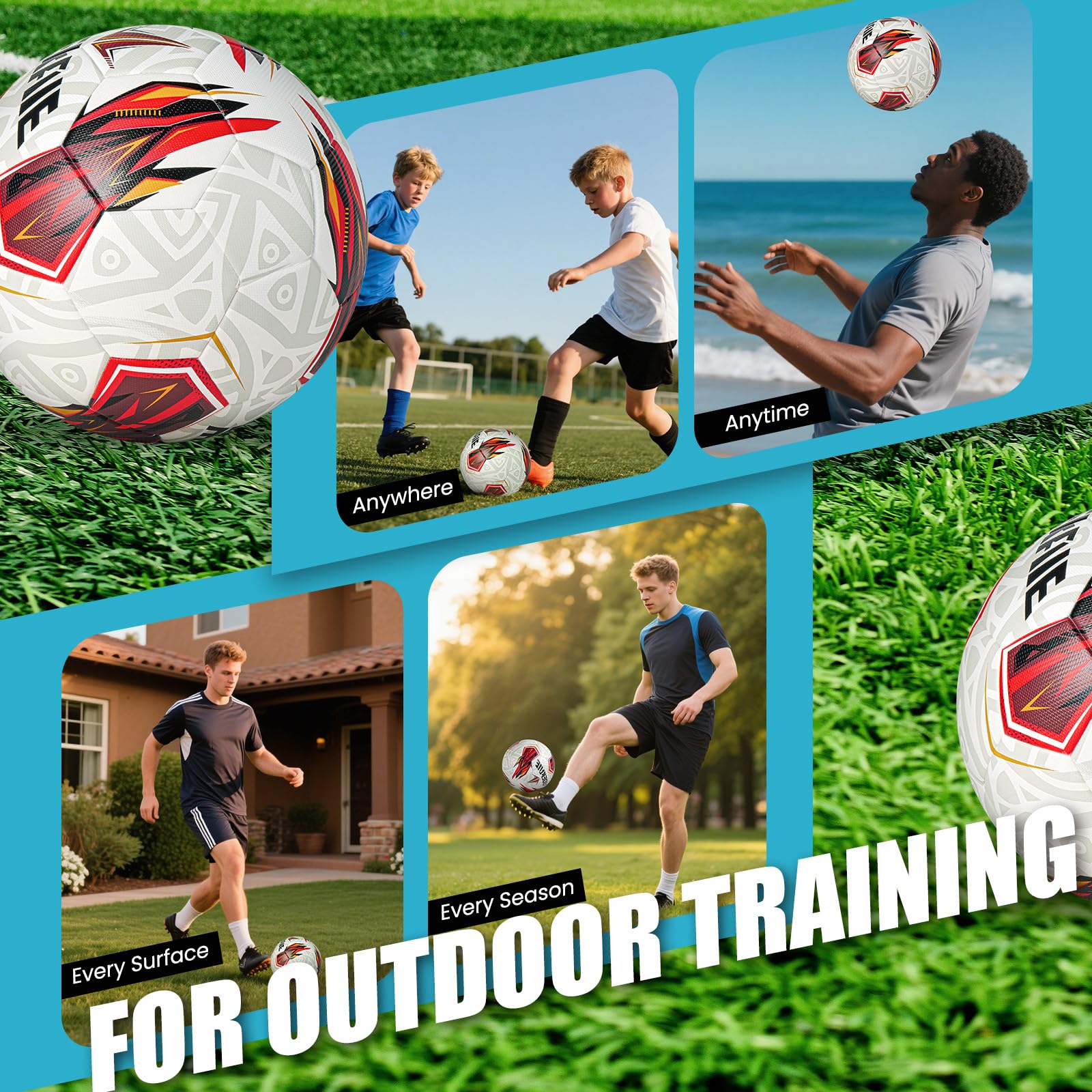 adekale inflated ball in included carry net for easy transport and storage