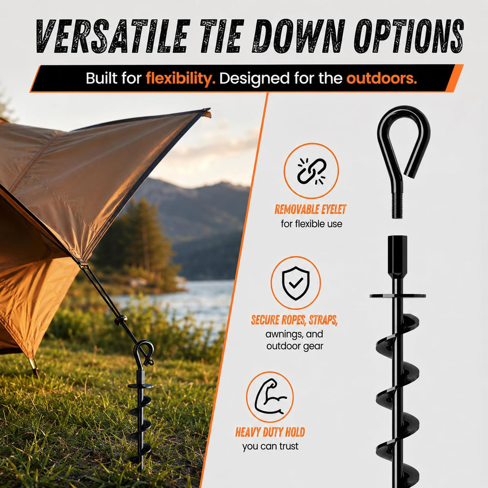 Adventure Seeka anchors securing trampoline showcasing stable wind protection
