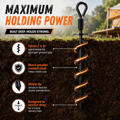 Adventure Seeka close-up of thick spiral blade illustrating deep soil grip