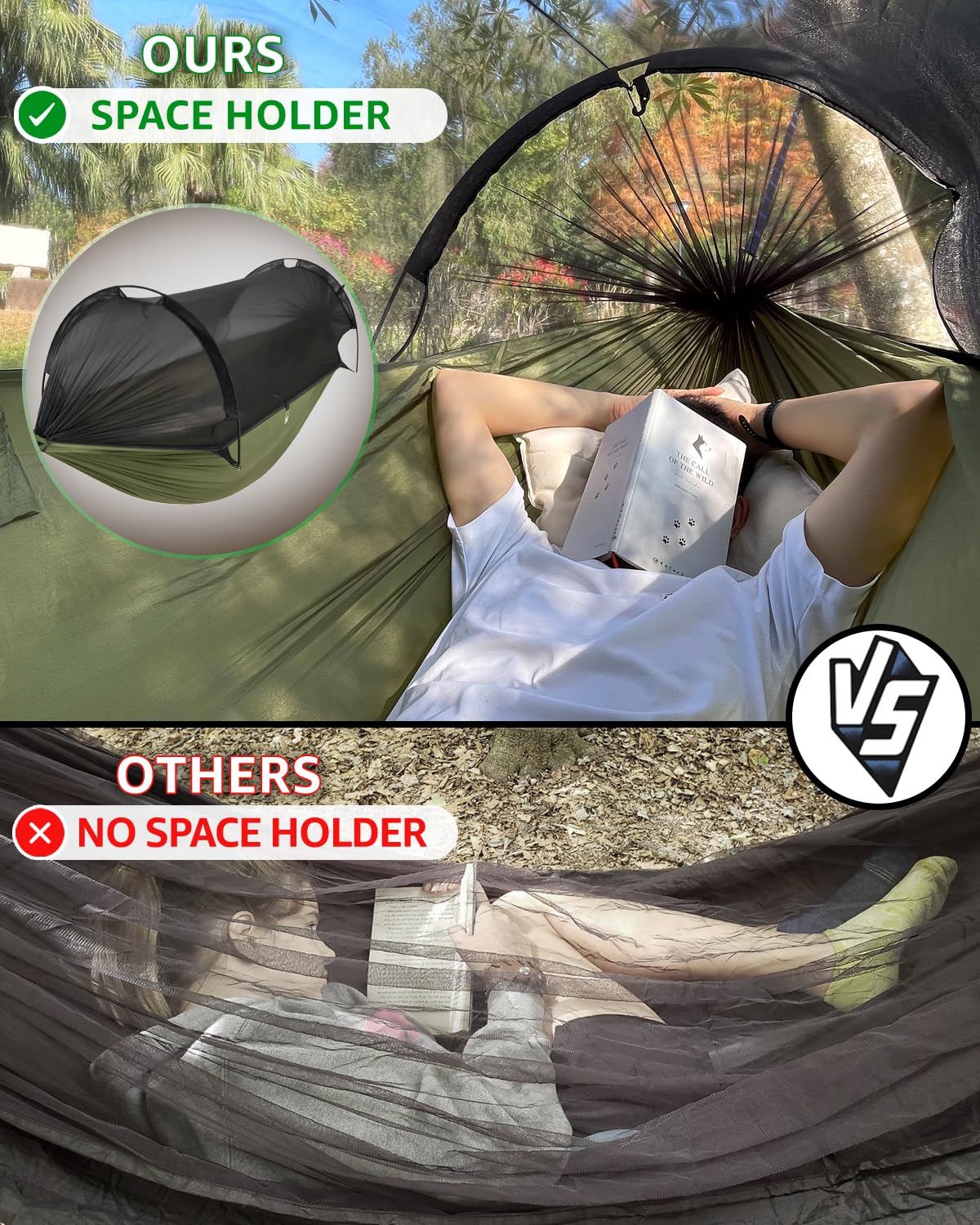 ADVOKAIR hammock in backyard lifestyle setting showing comfortable outdoor relaxation benefit