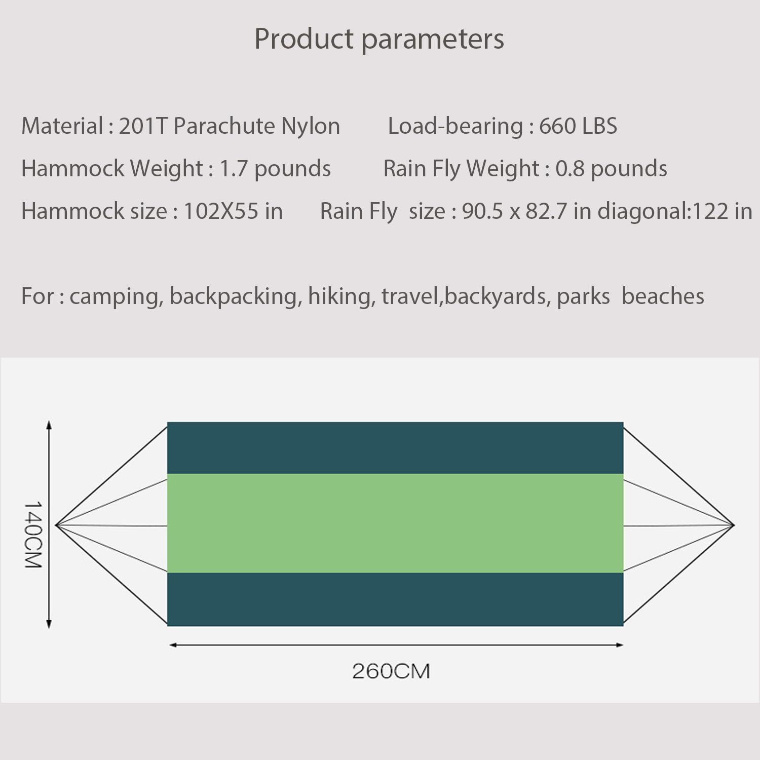 AEETT hammock folded into stuff sack for easy packing benefit