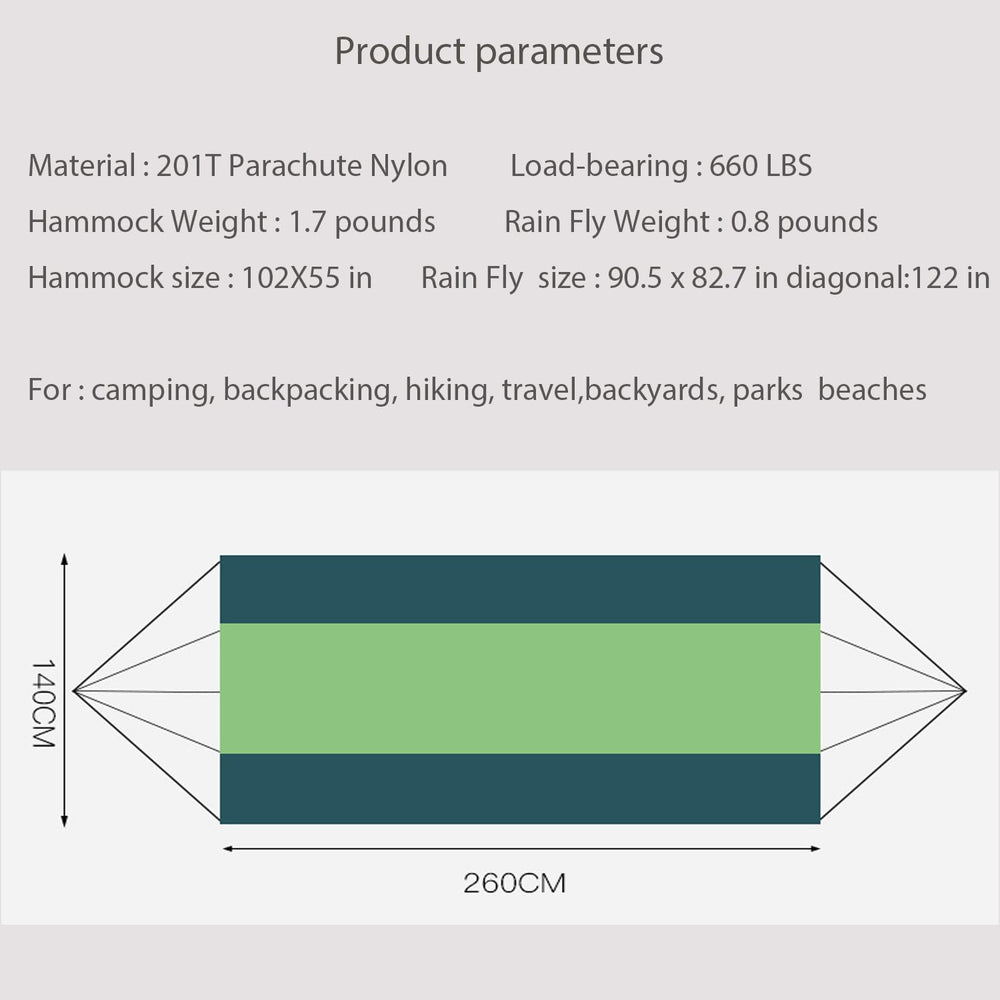 AEETT hammock folded into stuff sack for easy packing benefit