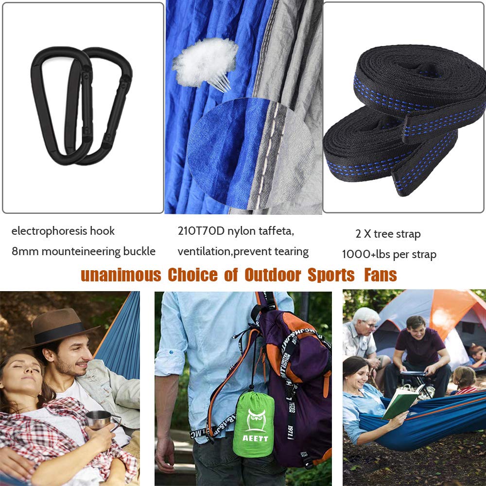 AEETT tree straps and steel carabiners for fast secure setup benefit