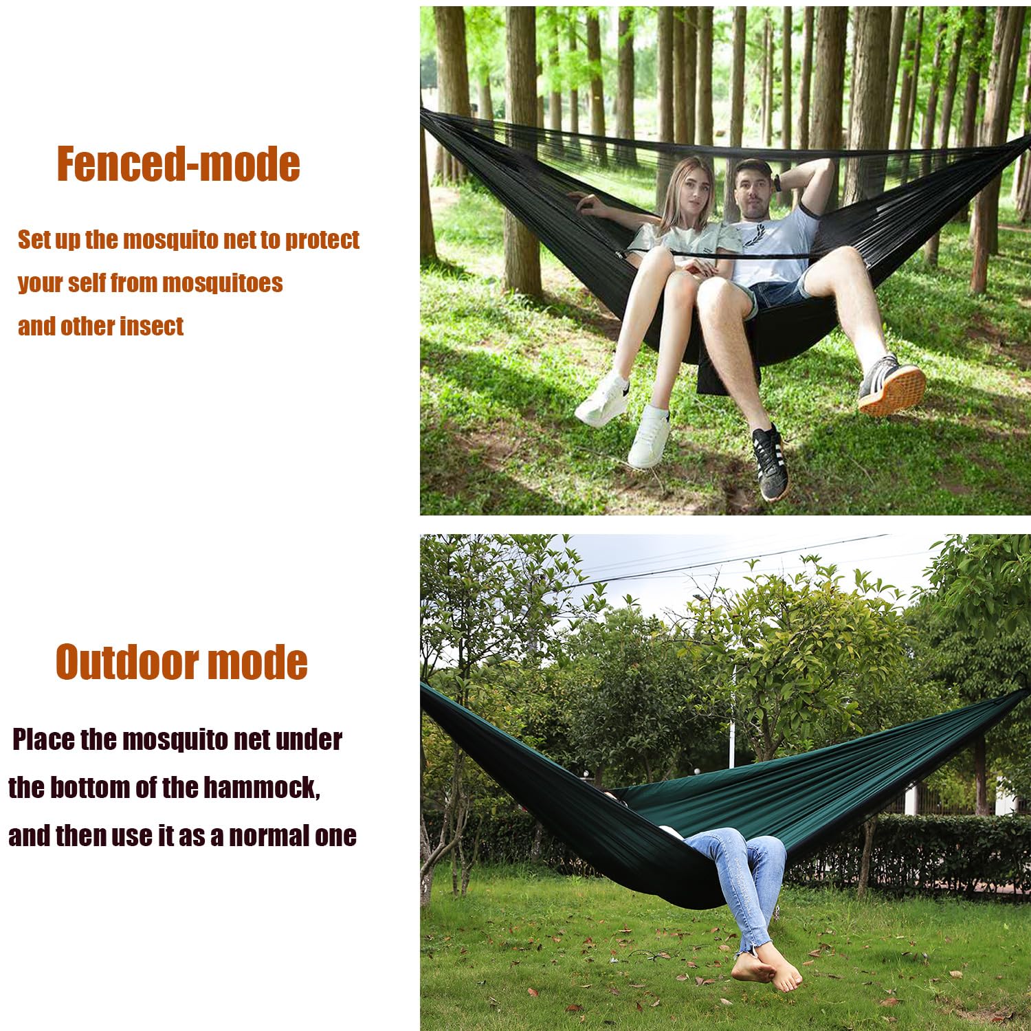 AEETT hammock hung with mosquito net protecting from insects benefit