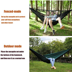 AEETT hammock hung with mosquito net protecting from insects benefit