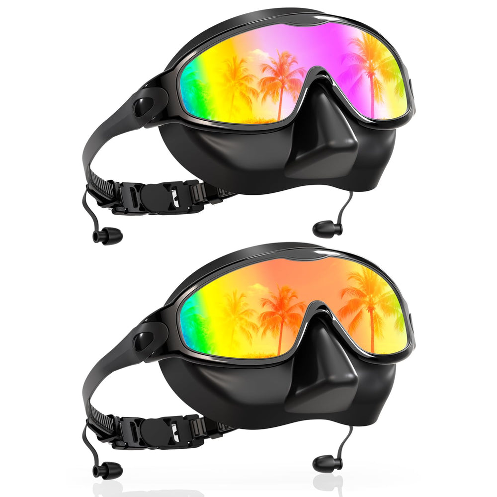 Aegend front packaging showing two swim goggles and benefits