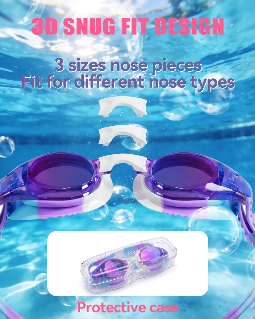 Aegend three interchangeable nose pieces displayed, ensures personalized fit