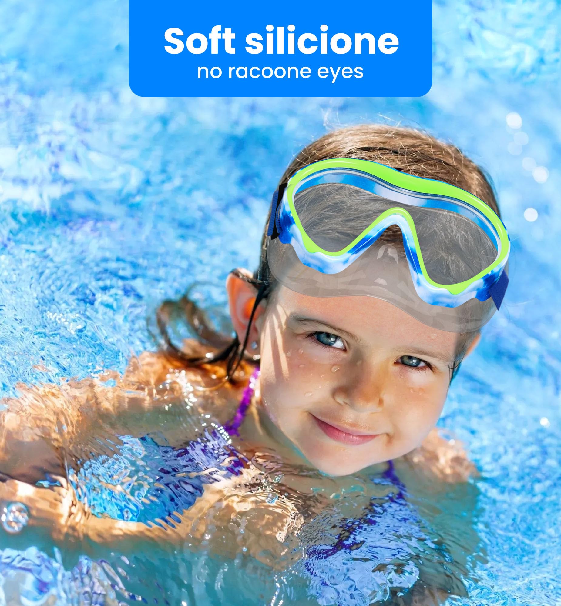 Aegend mask held in adult hand showing size and scale for kids ages three to fifteen