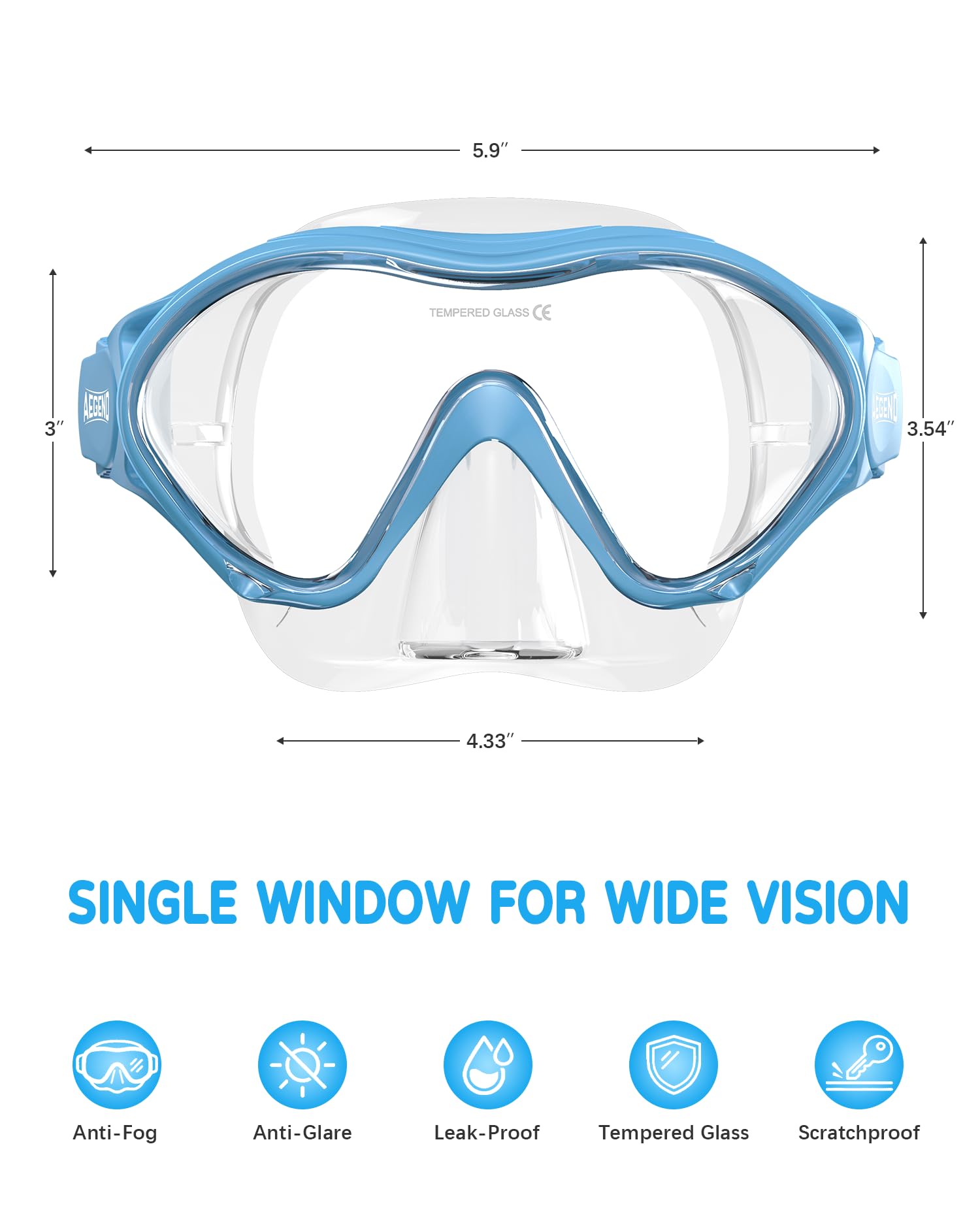 Aegend side profile of soft silicone skirt showing leak-resistant comfortable seal