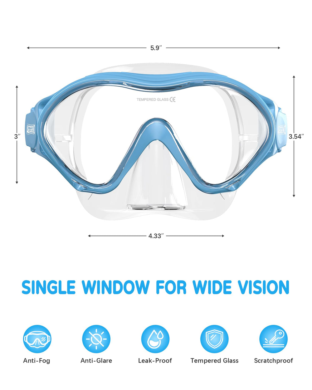 Aegend side profile of soft silicone skirt showing leak-resistant comfortable seal