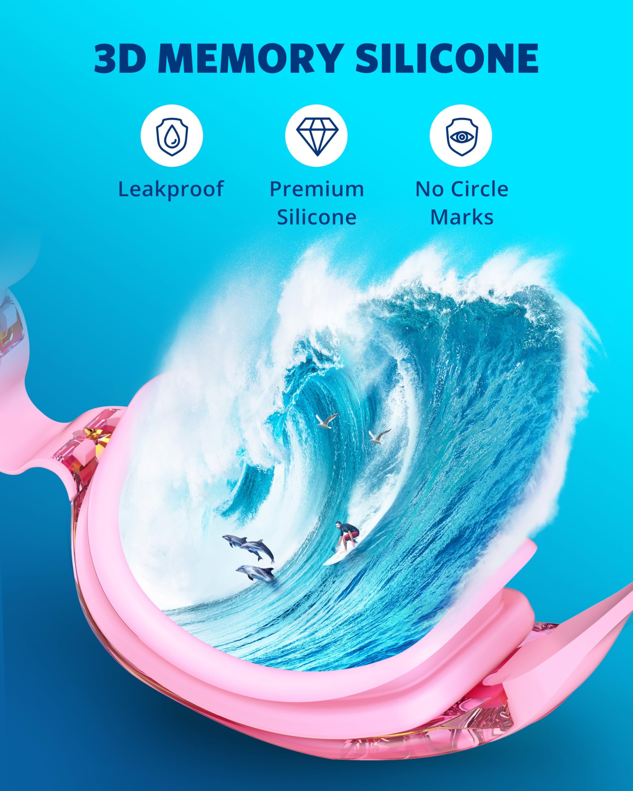 Aegend soft silicone gasket close detail, comfortable leak-resistant seal