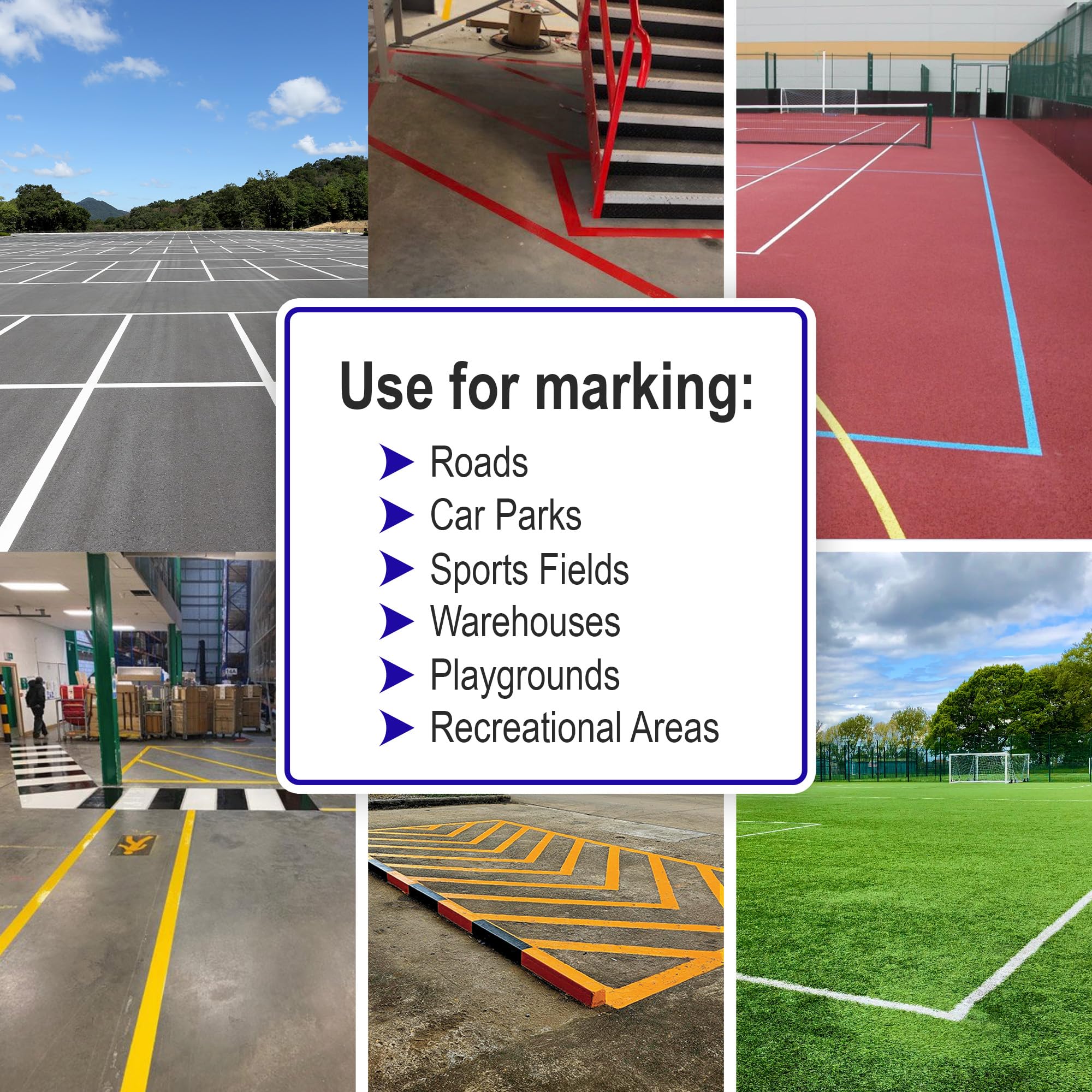 Aerosol Solutions marking a parking lot line on pavement for durable contrast